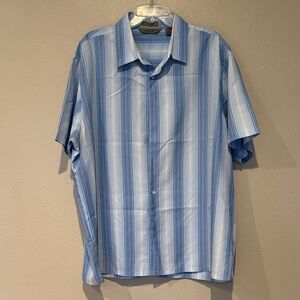 Axist Light Blue and White Striped Button-Down Shirt